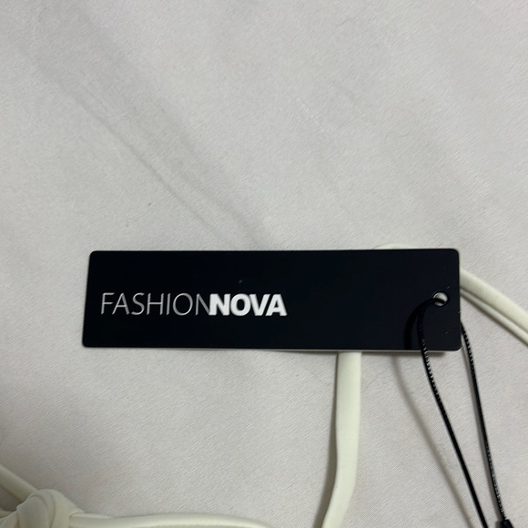 Fashion Nova White Bikini with Gold Accents - Picture 2 of 3